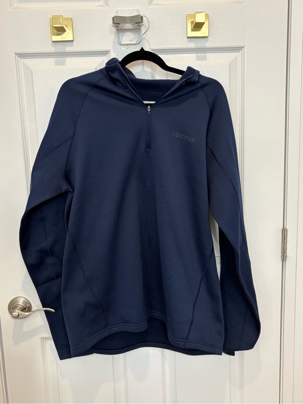 Marmot Men's Navy Half-Zip Pullover Hoodie with Hood #1492